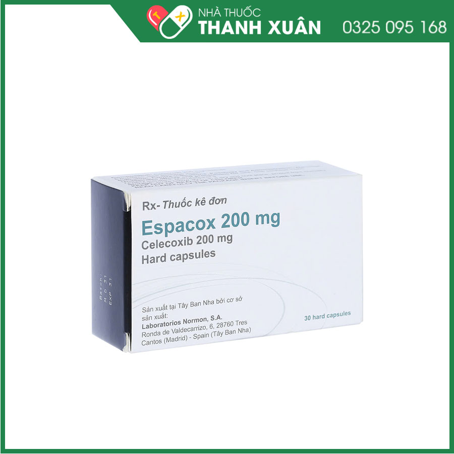 Espacox 200mg điều trị thoái hóa khớp, viêm khớp dạng thấp, viêm cột sống dính khớp